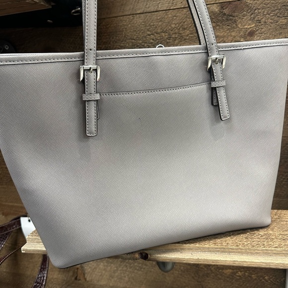 Michael Kors Grey Studded Saffiano Leather Tote - Picture 5 of 7